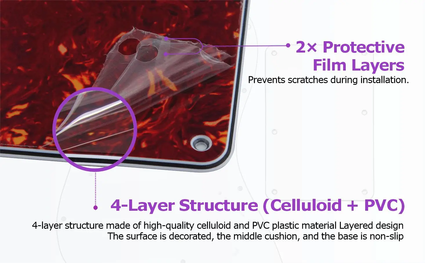 FLEOR 1 Uds ST placa trasera de guitarra eléctrica cubierta de cavidad de trémolo placa trasera