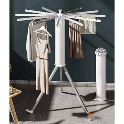 Multi-Arm Octopus Coat Rack for Balcony and Indoor Clothes-Hanging with Foldable Stand and Drying Function