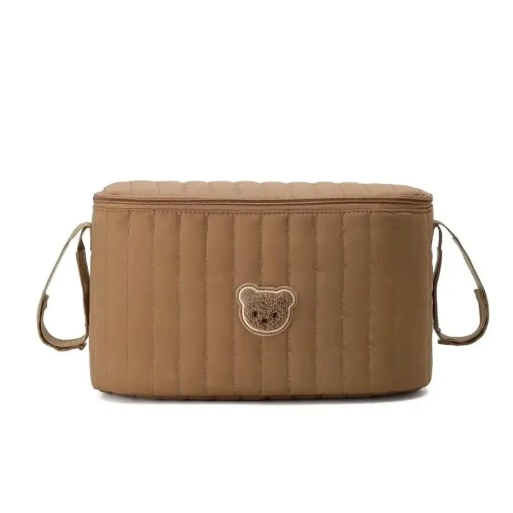 

Korean Style Baby Diaper Bag Multifunctional Storage Compartments Stroller Nappy Bag Organizer Pockets Cute Bear Design