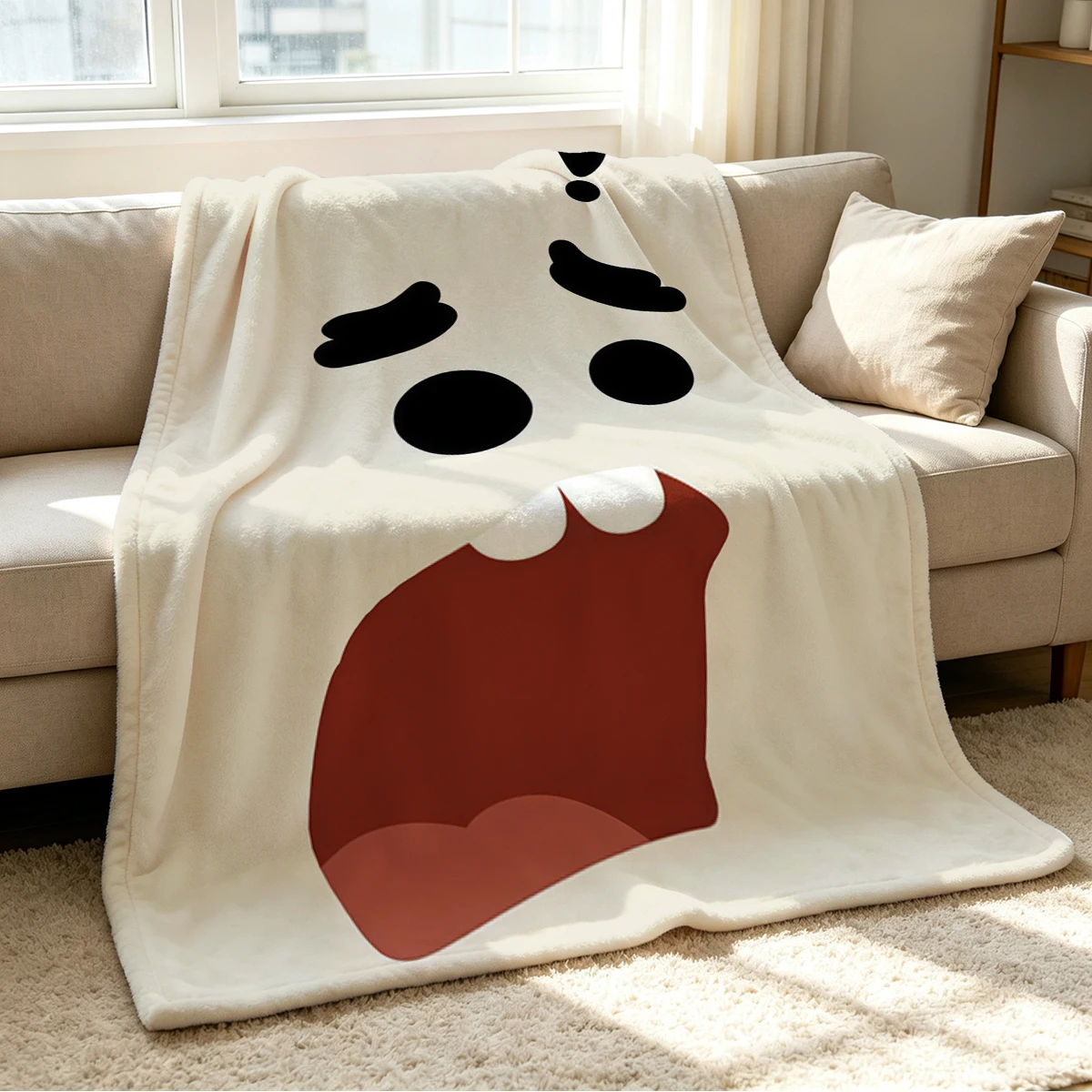 Shock Face Blanket Soft Cozy Throw for Sofa Bed Festive Holiday Decor Gift for Kids and Adults,Lightweight and Warm