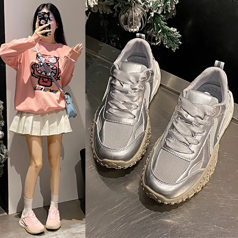 

2024 Fashion Platform Net Surface Women's Shoes Spring Autumn Designer Soft Sole Leisure Outdoor Women's Sneakers XC801