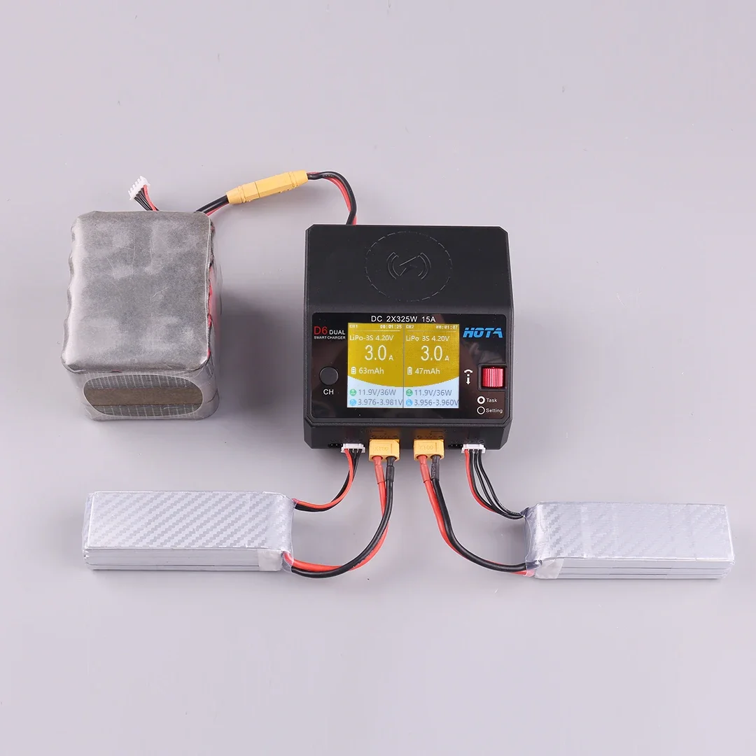 HOTA D6 DC650W 15A Dual Smart Charger Maximum Current 1600mA Built-in Micro USB for 1-6S Lipo LiHV/NiZn/Nicd/NiMH Battery