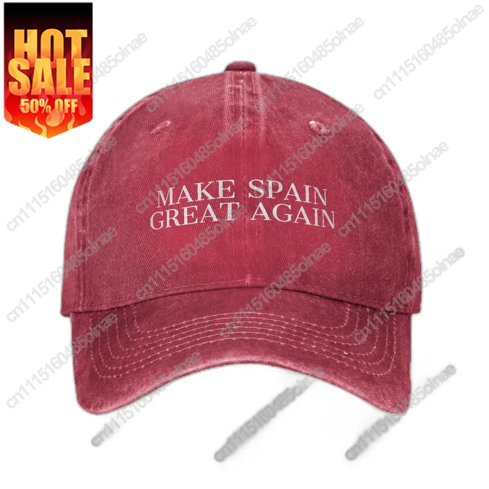 Make Spain Great Again Print For Unisex Cotton Trucker Hat Lerisure Wear Baseball Cap Adjustable