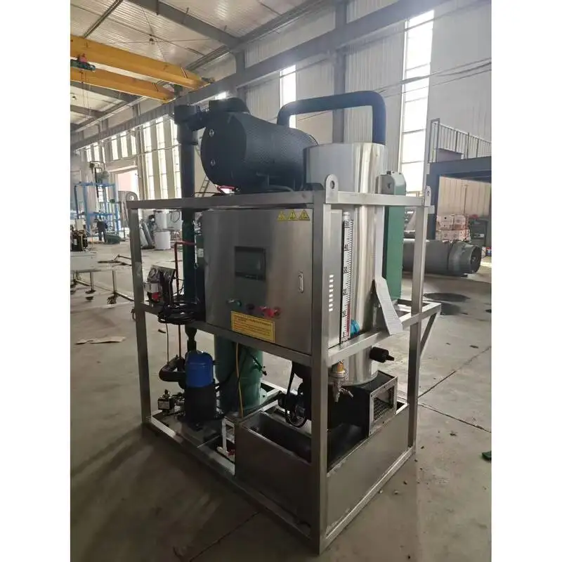 

High Efficiency Water Cooled Tube Ice Machine Industrial Grade with Compressor 500kg Storage Easy Install