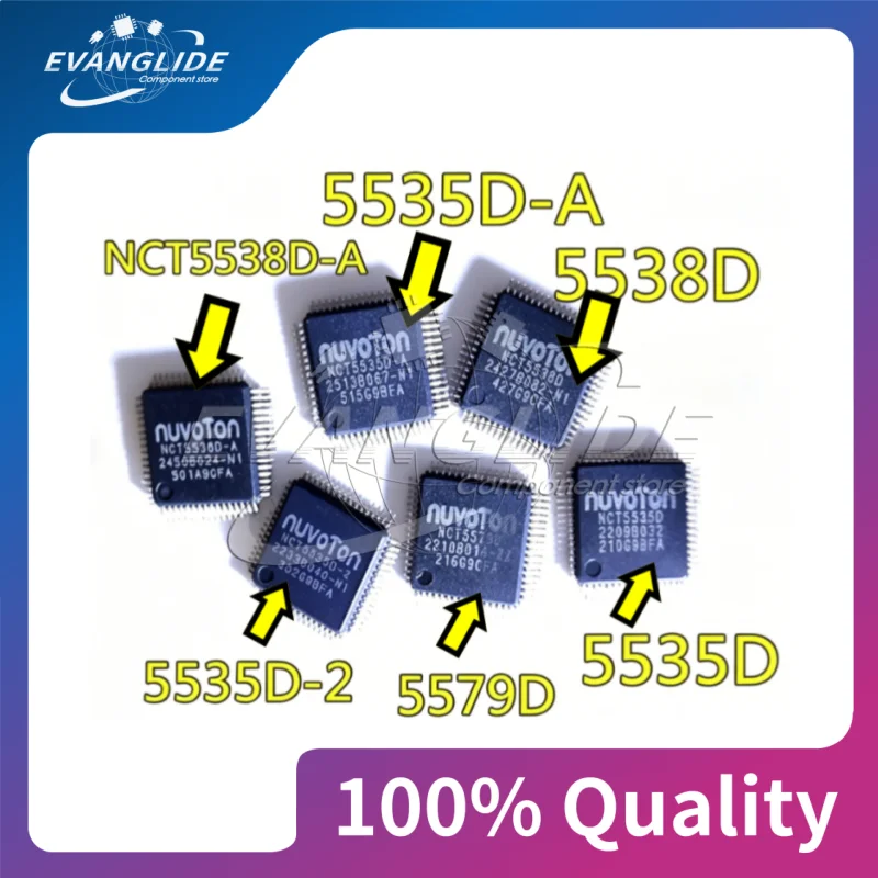 2 PCS NCT5579D NCT5535D NCT5535D-A NCT5538D NCT5535D-2 NCT5538D-A QFP64 CHIP