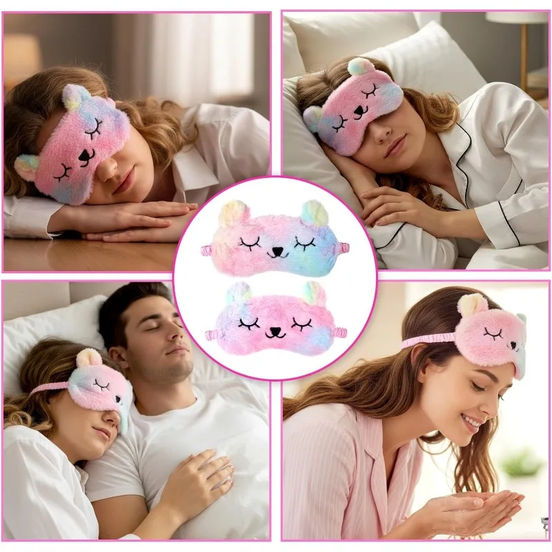 Plush Blackout Sleeping Rabbit Cat Eye Mask Without Eye Pressure Children's Eye Protection Goggles Household Goods