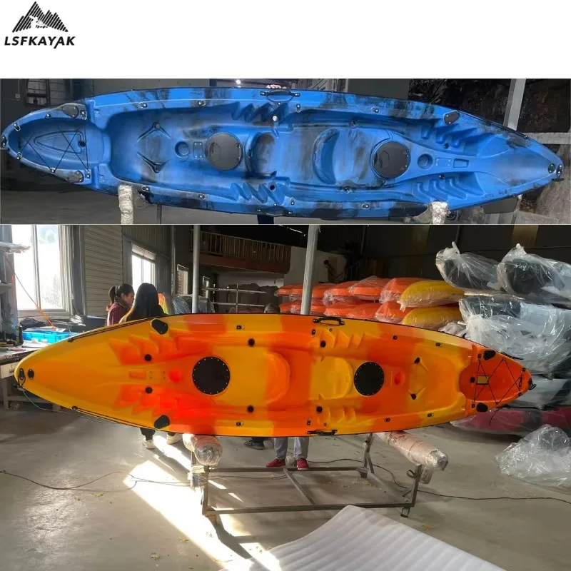 HDPE Family-Use 3-Person Fishing Kayak-Durable Lightweight For Adults & Kids For Surfing & Cruising