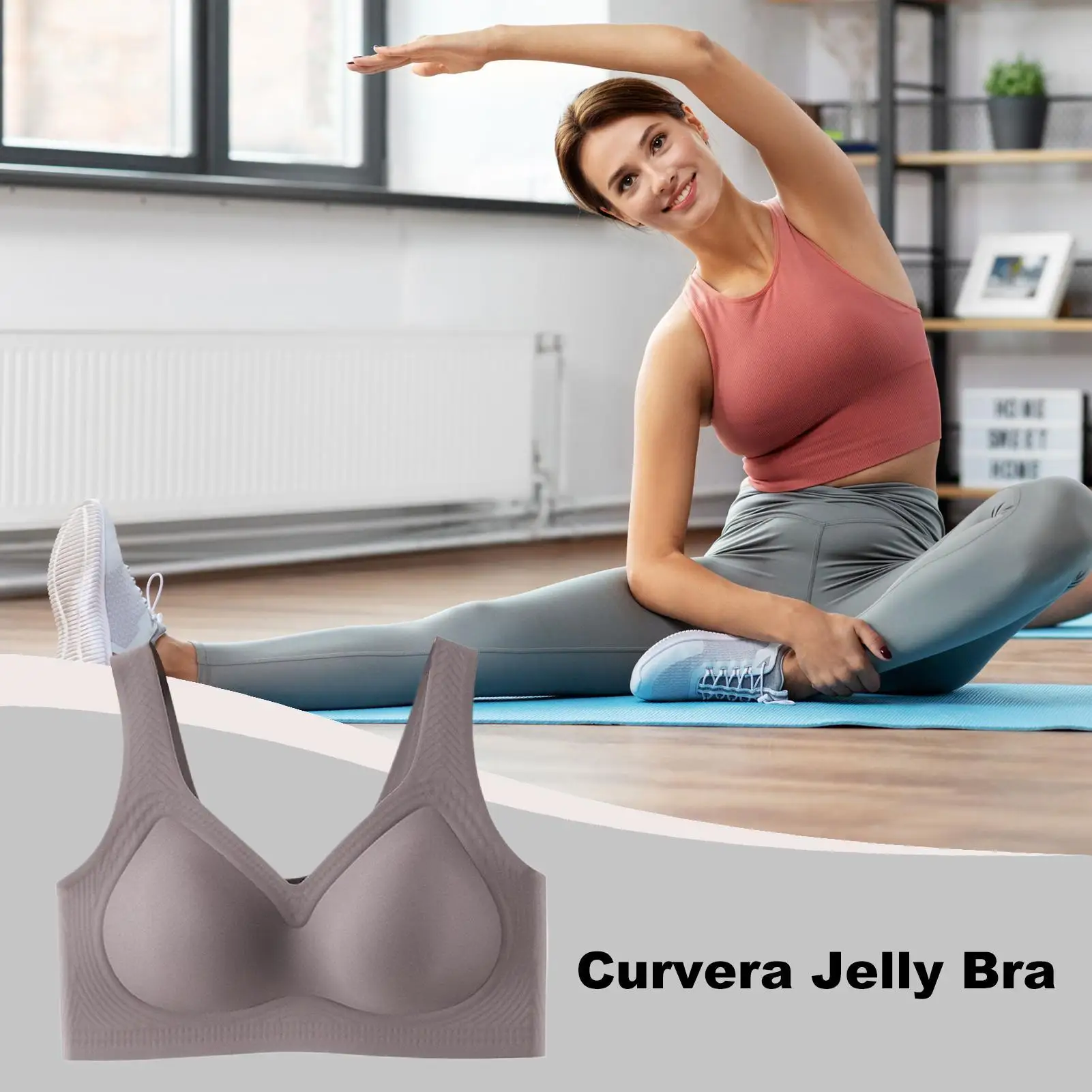 

Bra Seamless Jelly Wireless Bra Breathable Comfortable Underwear Lift Support Coverage For Seniors Older Sports
