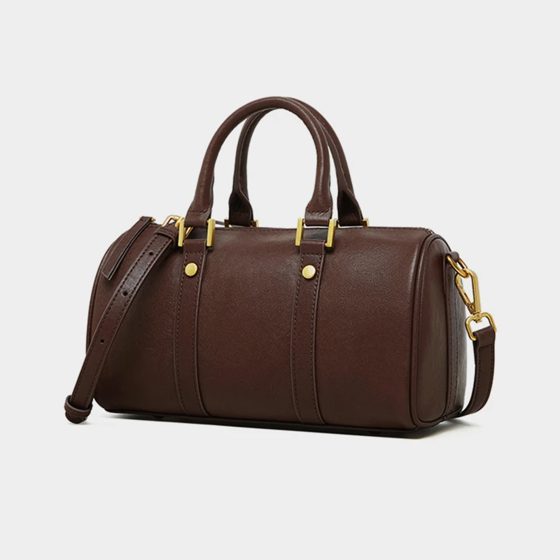 

Hifashion Cowhide Genuine Leather Boston Small Shoulder Crossbody Bags For Women 2025 Trend Designer Pillow Tote Ladies Handbags