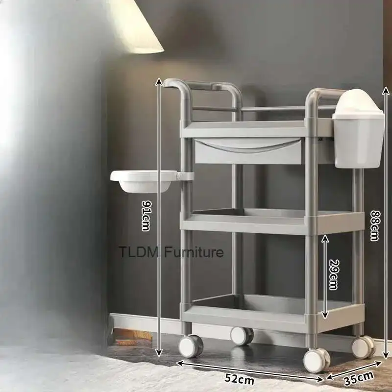 

Mobile Cart Trolly Auxiliary Wheels Beauty Salon Removable Storage Trolley Manicure Support Furniture Eyelash Organizer Tray Spa