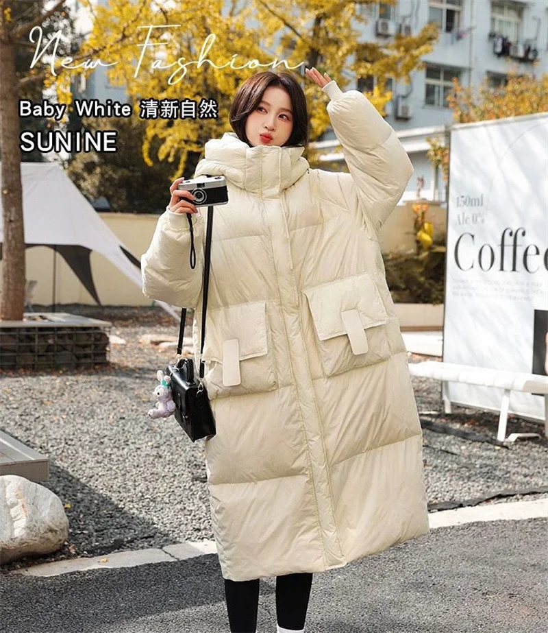 2024 New Winter Jacket Long Parkas Puffy Coat Women Casual Solid Thick Hooded Parkas Female Warm Waterproof Snow Outerwear