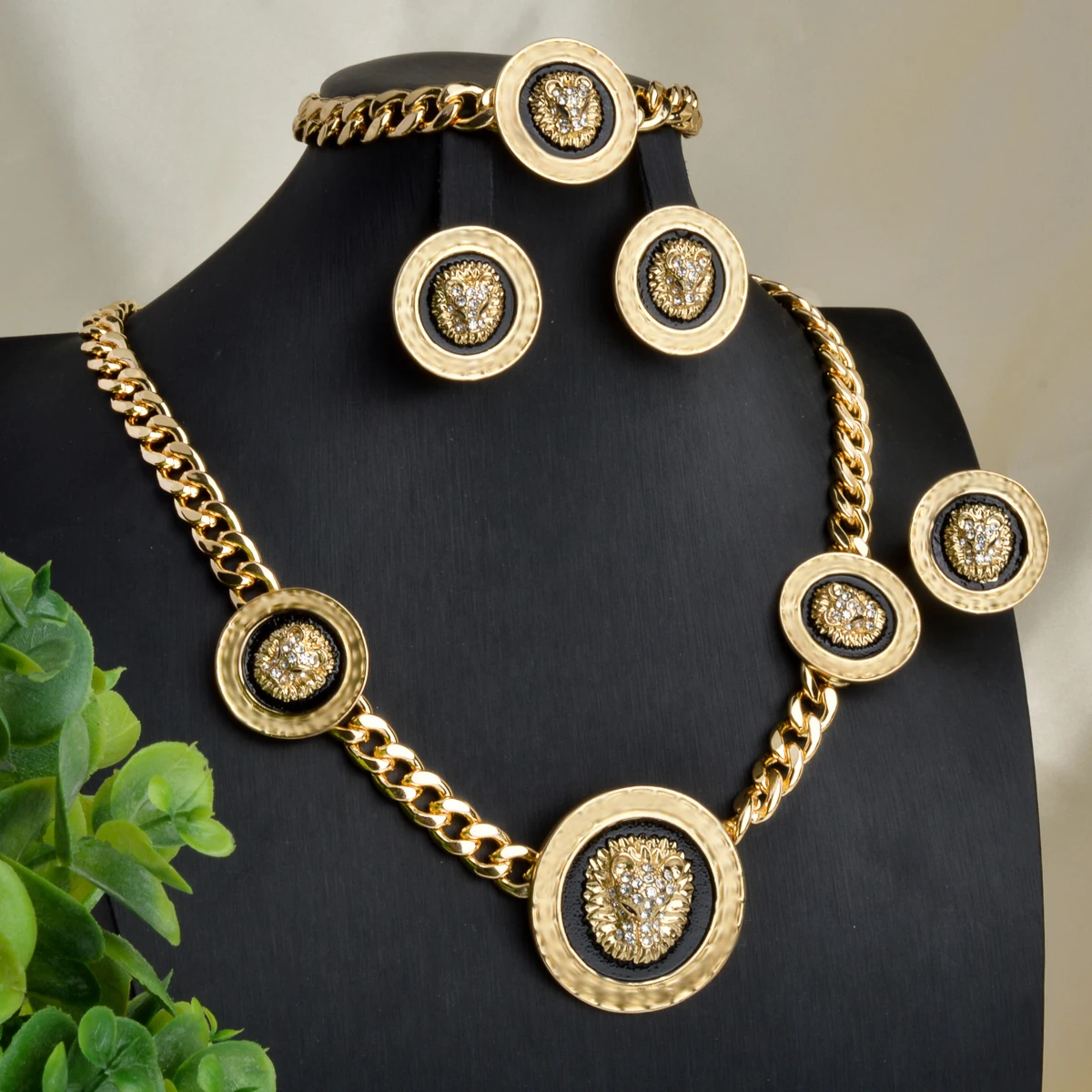 Dubai Luxury Jewelry Set for Women 18K Gold Plated Necklace Bangle Copper Earring Square Ring Wedding Valentines Day Gift