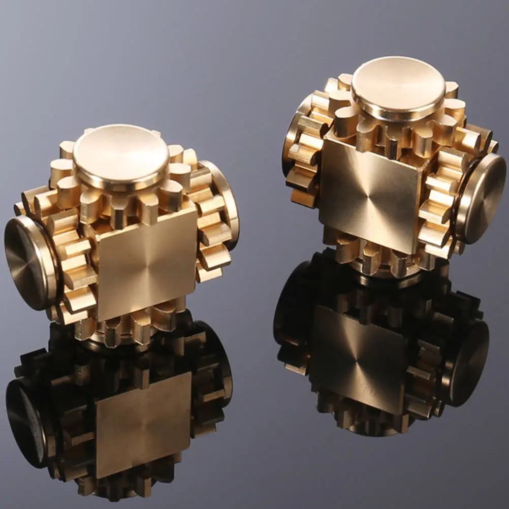 1 قطعة النحاس مكعب والعتاد الدوران البسيطة الضغط اللعب للأطفال الكبار المحمولة الإصبع متعة الإجهاد الإغاثة النحاس الدوران