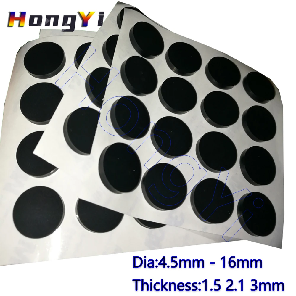 Dia 4.5mm-16mm Round Self Adhesive Backing Silicone Rubber Furniture Pads Anti-Slip Shock-Absorbing Cushion Cabinet Feet Spacer