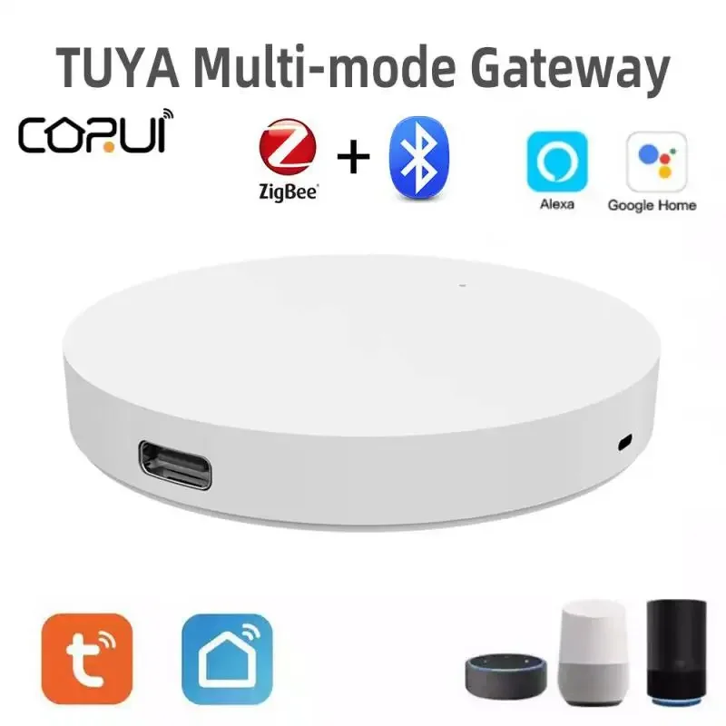 

CORUI Tuya Multi-mode Gateway Smart Zigbee Gateway Bluetooth Gateway Alexa Google Home Voice Control Support Smart Life APP