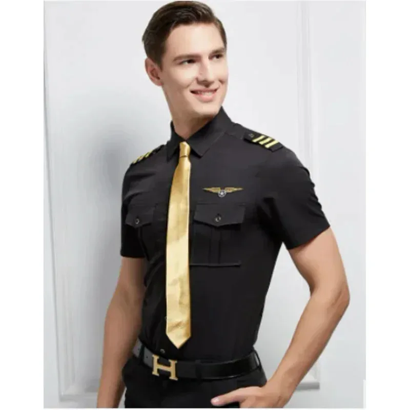 ♥ 2025 New Plane Captain Uniform Air Pilot Force Flight Suit KTV Halloween Cosply Dress Up ★☆ly99