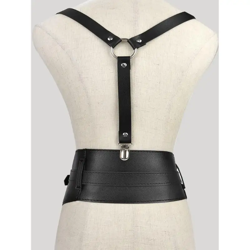 652F Sexy Women Underbust Corset with Adjustable Shoulder Strap Woman Steampunk Masquerade Party Crop Top Slimming Corset