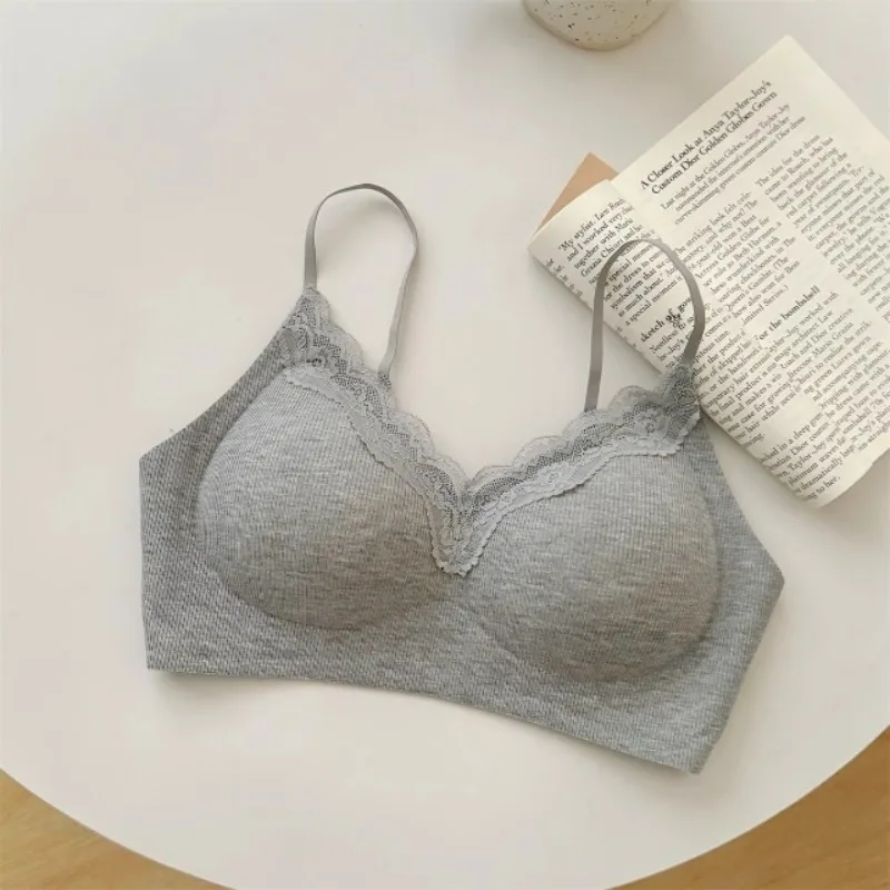 Bügelfreier BH für kleine Brüste, gepolsterte Push-up-Riemchen-Sommer-Bralette, nahtloser Komfort, Alltagskleidung, leichte Dessous mit dünnen Trägern