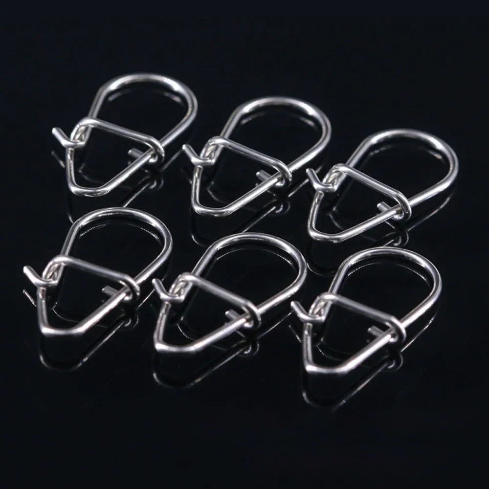 DNDYUJU 100pcs 000#-3# Fishing Nice Hooked Snap Pin 304 Stainless Steel Fishing Barrel Swivel Lure Connector Accessories Pesca