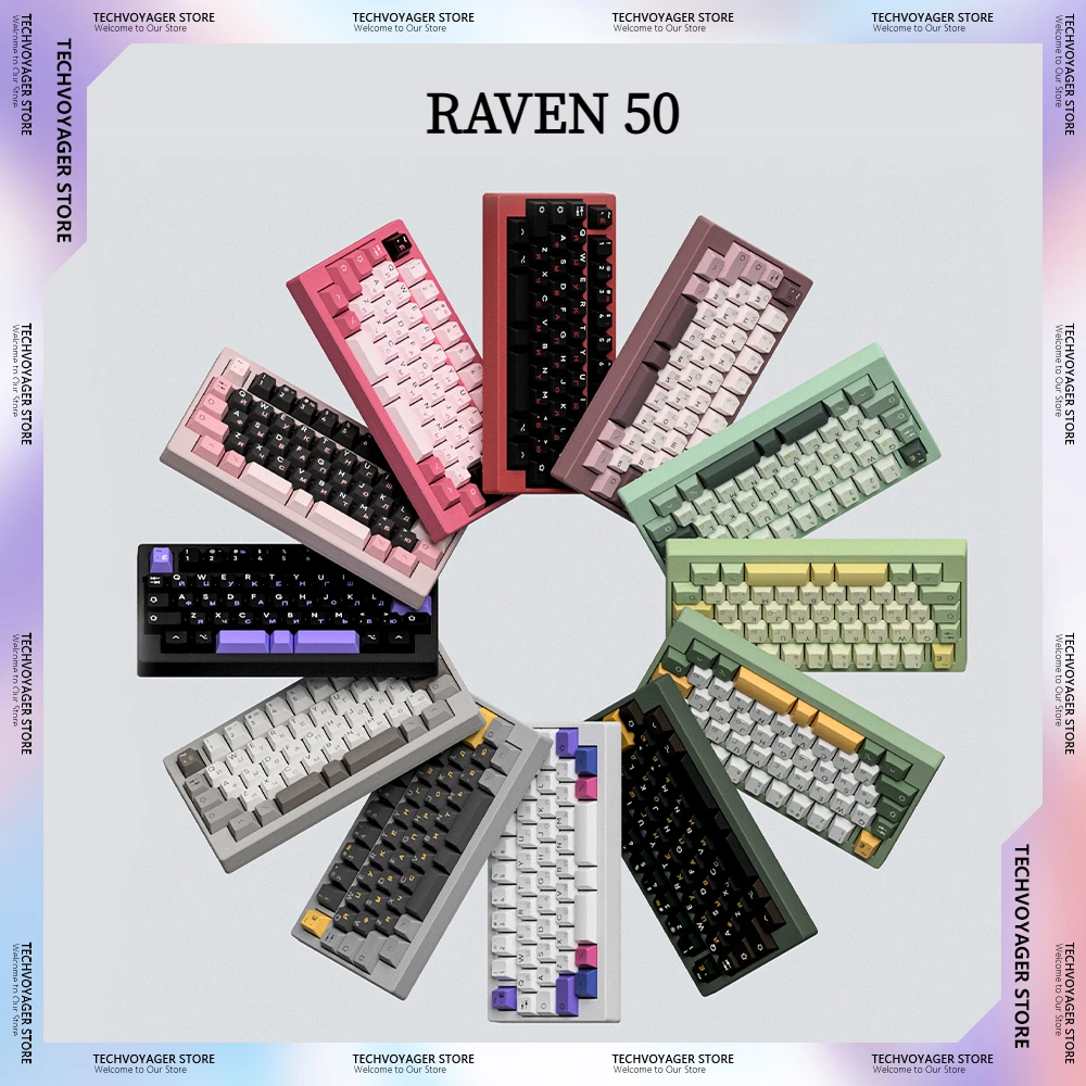 

Raven50 Mechanical Keyboard Kits Single Key Slotting Gasket Bluetooth Wireless Tri-Mode Custom Keyboard Kit PC Accessories Gifts