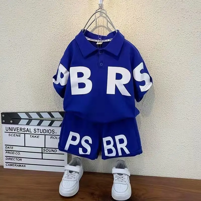 

Summer Clothing Boys Half Sleeve Shirt Top and Shorts Two Piece Children's Casual Sports Set Kids Outfits 1 2 3 5 7 Y