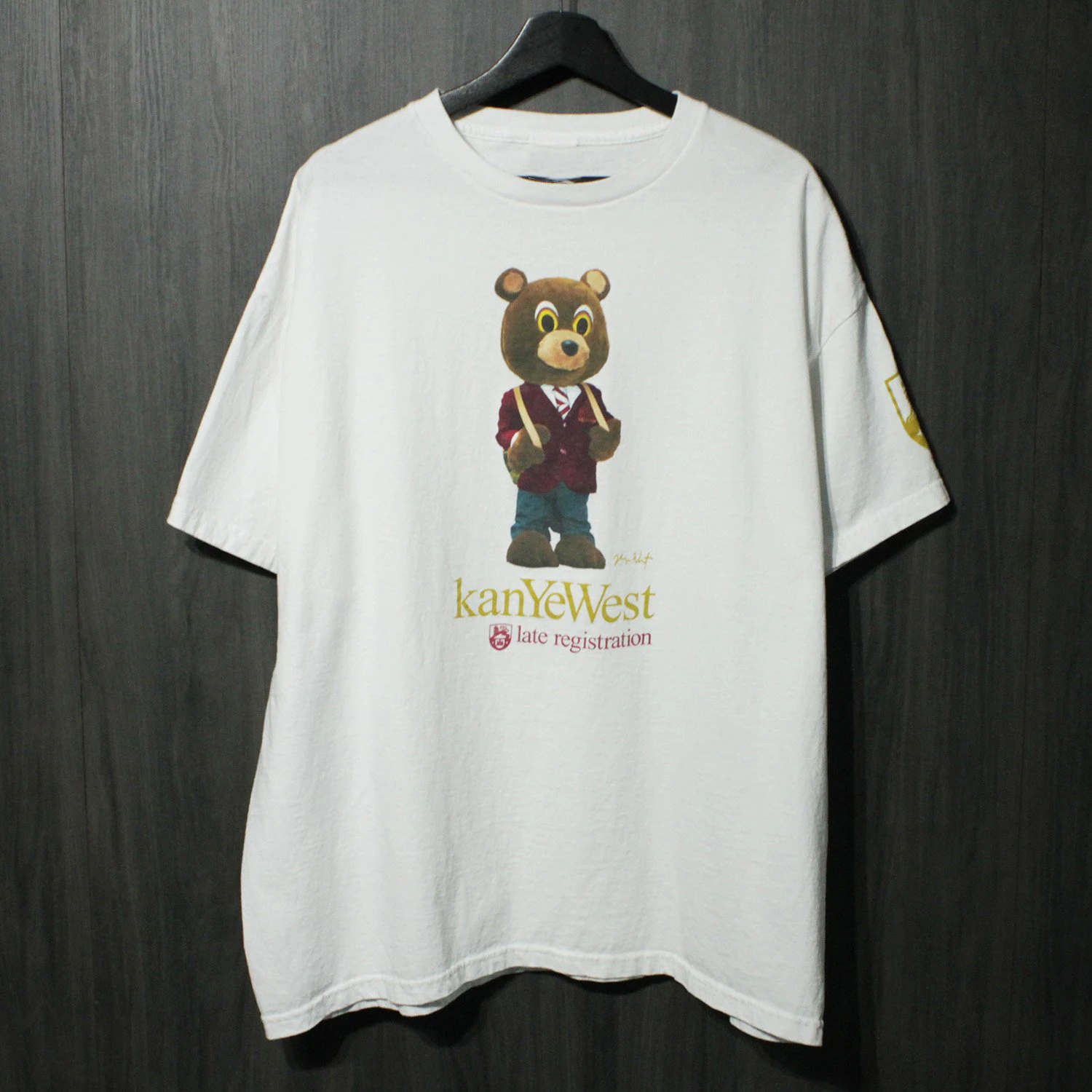 2026 American Street Hip Hop Late Registration Bear Graphic T Shirt Oversized Women Men Cotton Streetwear Clothing