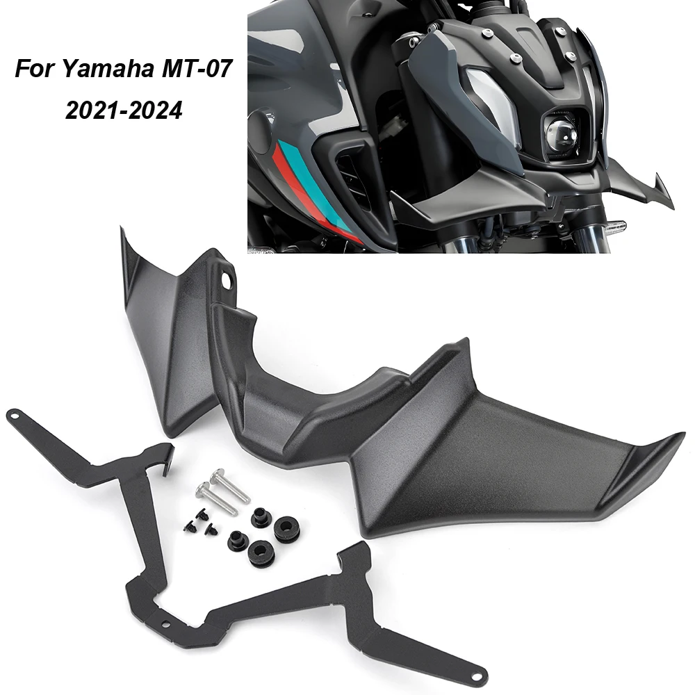 

MT07 MT 07 Motorcycle Front Wing Fixed wing Spoiler Deflector Fairing Frontal Wing For Yamaha MT-07 2021-2024 2023 Accessories