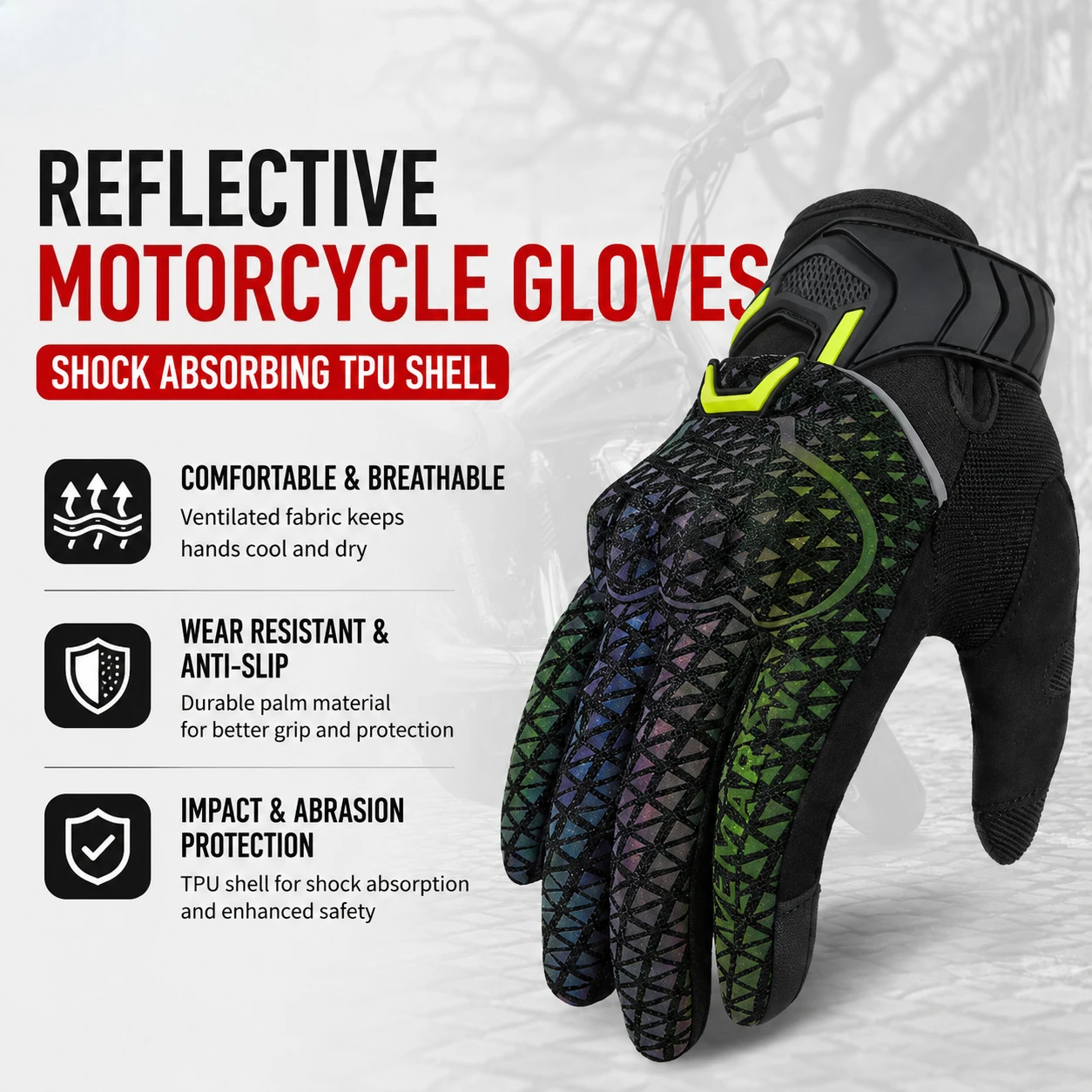 

Motorcycle Riding Gloves Men Women TPU Shell Motorbike Breathable Anti Fall Spring Summer Racing Touch Screen Protective Gear