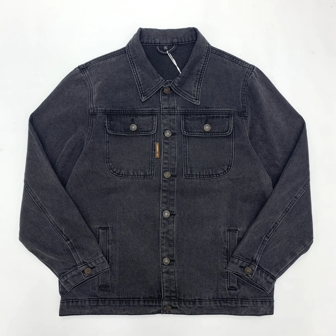 

Men Heavyweight Washed Distressed Loose Cropped Denim Jacket High Street Biker Japanese Retro Workwear jackets and Coats for Man