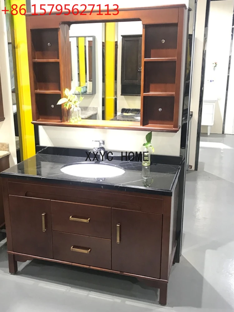 

Легкий роскошный шкаф для ванной комнаты, комбинированная раковина, умывальник, зеркало, умывальник в китайском стиле