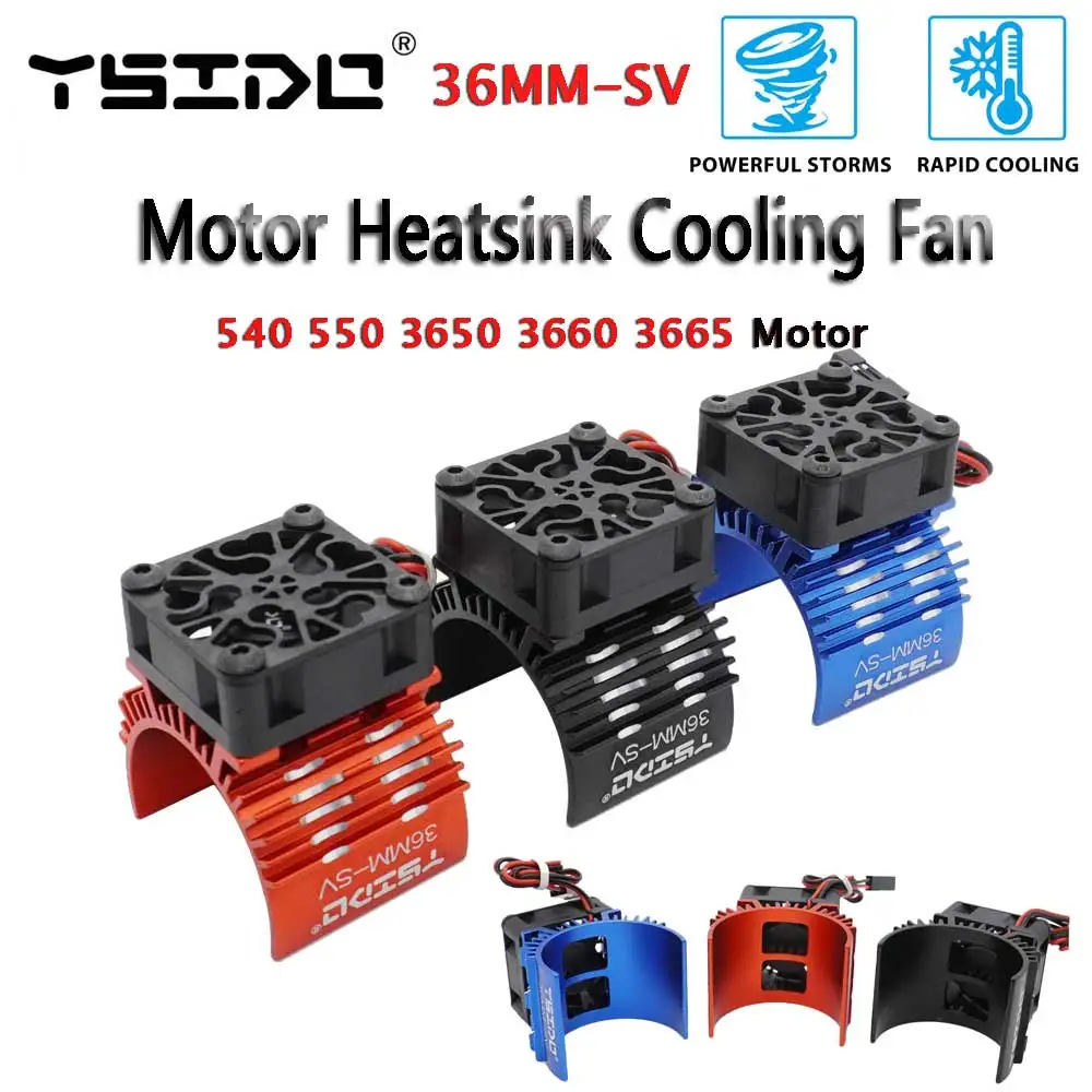 YSIDO 36MM-SV 36mm 540 550 3650 3660 3665 RC Motor Heatsink Cooling Fan for HPI HSP Traxxas Axial Redcat 1/10 1/12 1/8 RC Car