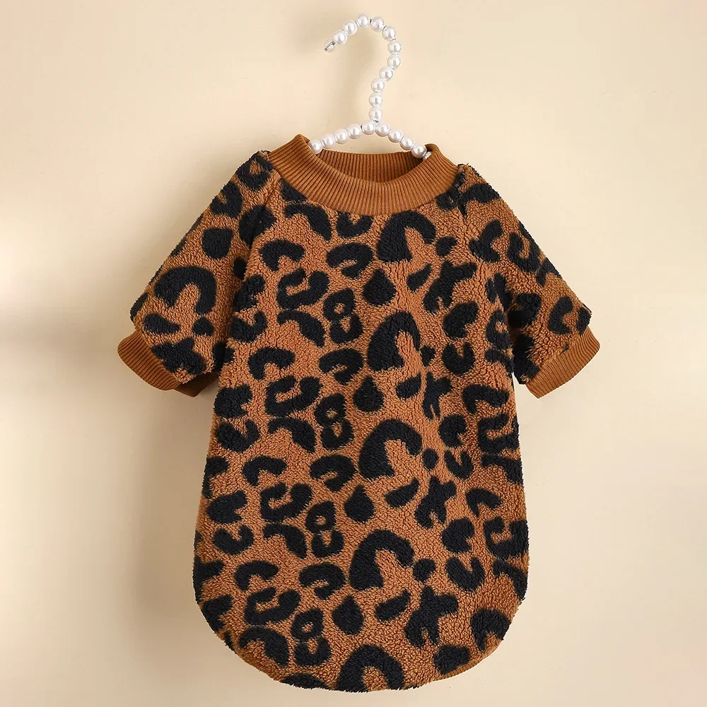 Puppy Pullover Dog Clothes Leopard Printed Pet Vest Winter Dog Clothes For Small Medium Dogs Puppy Cat Chihuahua Yorkie Pug Coat