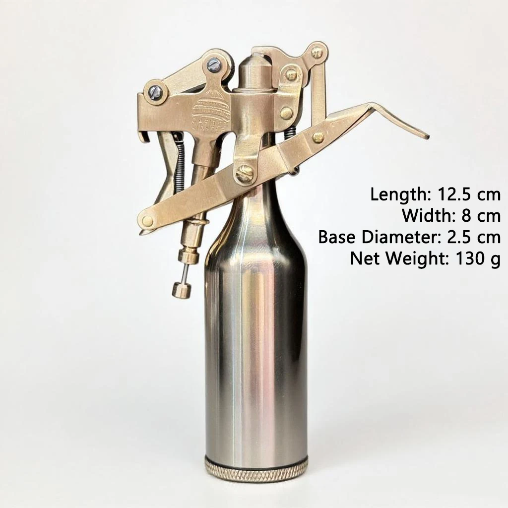Congress Building Antique Oil Lighter Automatic Mechanical Manual Desktop Brass Fluid Lighter Long Standby Retro Classic Gift