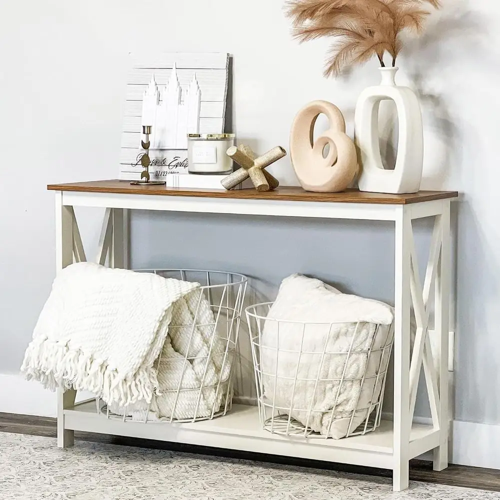 

White Entryway Table, armhouse ole Table Narrow Soa Table Hallway, Ivory Skinny Entry Table