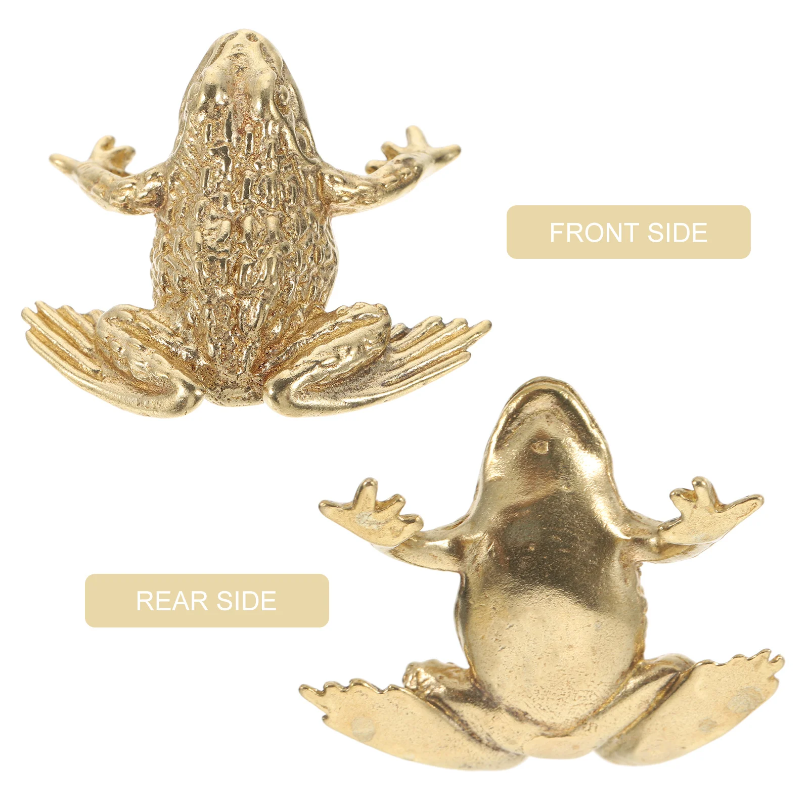 

2Pcs Copper Tea Pet Ornament Brass Toad Decor Chinese Style Wealth Statue Desktop Home Office Fengshui Decoration Art