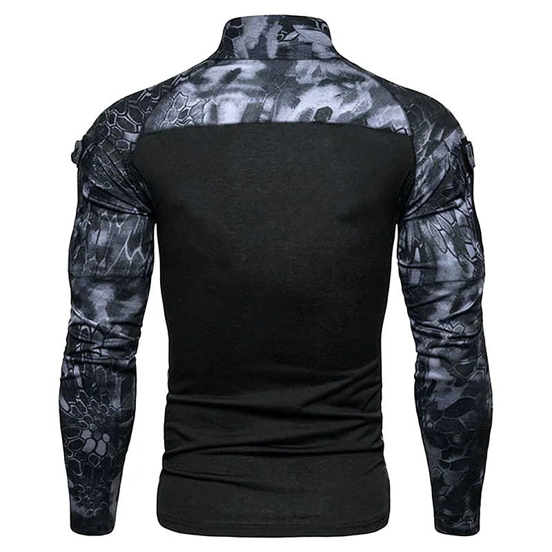 Herren Taktisches Sweatshirt Outdoor Hoodies Männer Frühling Herbst Langarm Pullover Leichte Stehkragen Slim Fit Sweatshirts – Detail 4