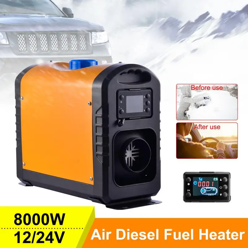 

Auxiliary Air Parking Heater 8KW/2KW Remote Control Air Heating Diesel Car Heater With LCD Display For Camper Van Trucks Boats
