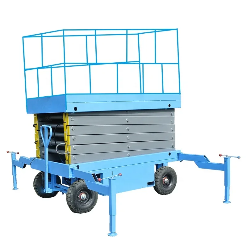 9M 500KG Capacity Mobile Hydraulic Aerial Scissor Type Lift Table Work Platform  Mobile Lift Platform