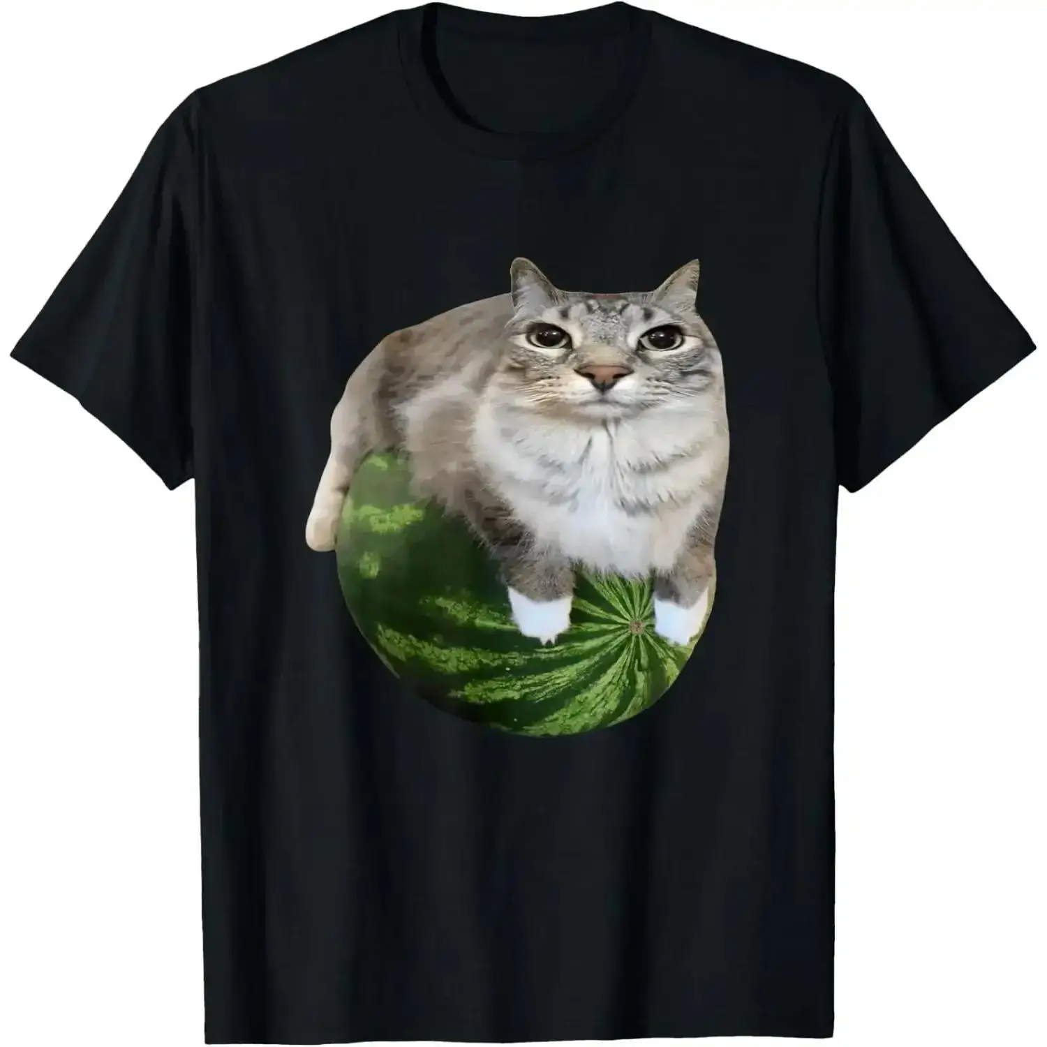 

Watermelon Cat Silly Cat Meme T-Shirt A Hilarious Watermelon Print Shirt Is Stylish Unisex Top for Women
