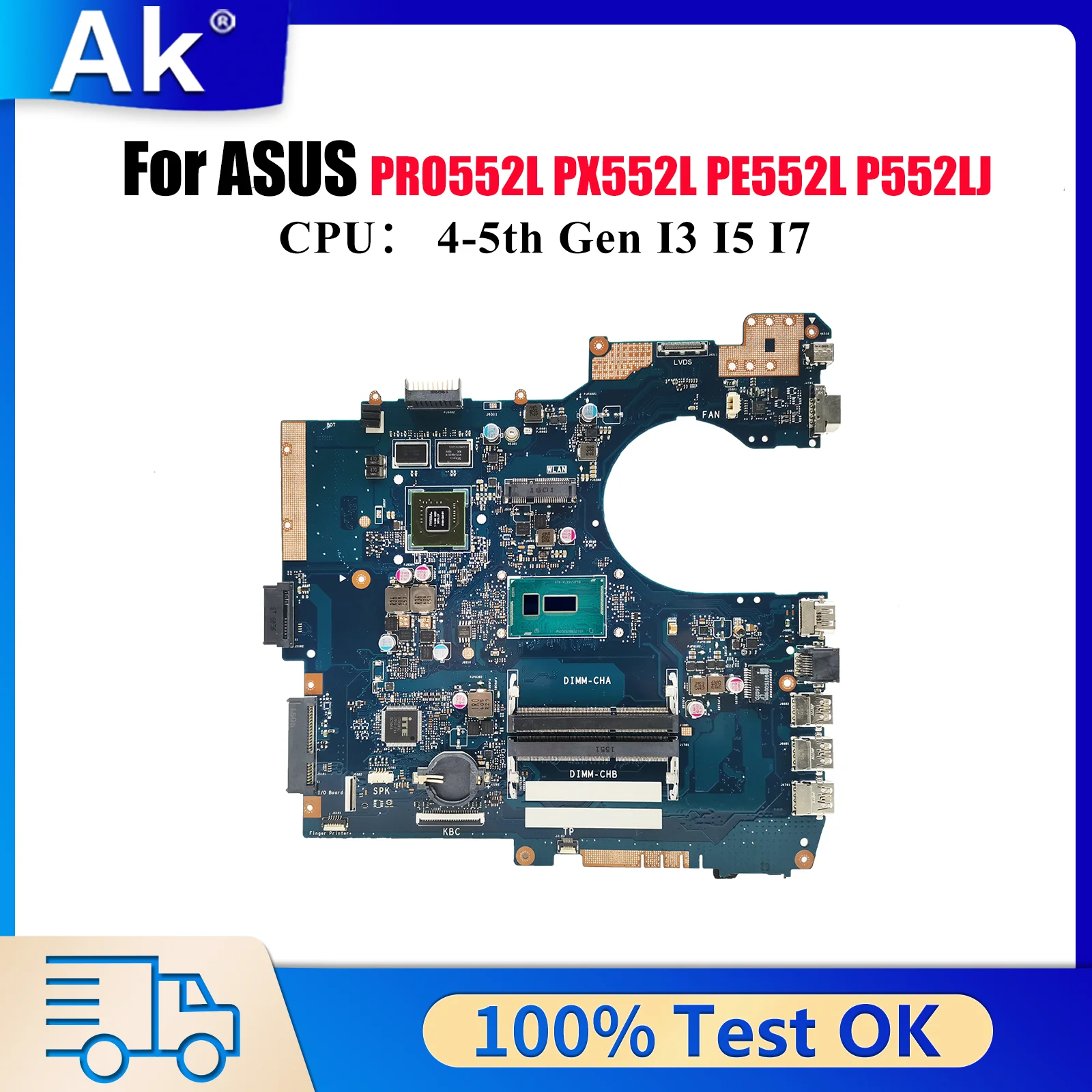 

P552LJ Материнская плата для ноутбука ASUS ProArt PE552L PRO552L P552L P552LJ PX552L Материнская плата для ноутбука с процессором I3 I5 I7 100% тест в порядке