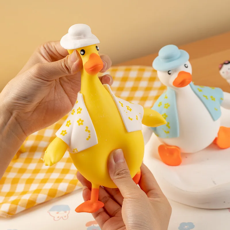 Juguetes antiestrés para apretar de pato Kawaii, juguetes para adultos, pellizco de silicona TPR, juguetes para aliviar el estrés de descompresión