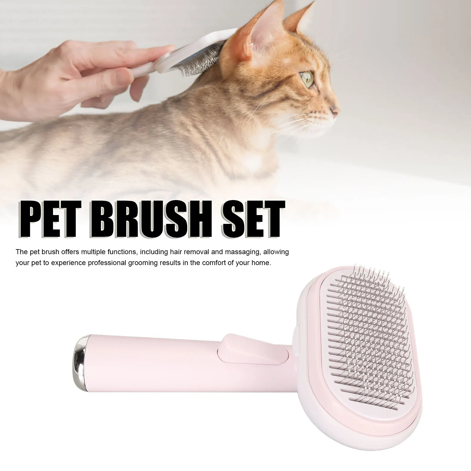 5 in 1 pet grooming brushes set, grooming and shedding brush set, ergonomic cat hair removal, massage brush kit