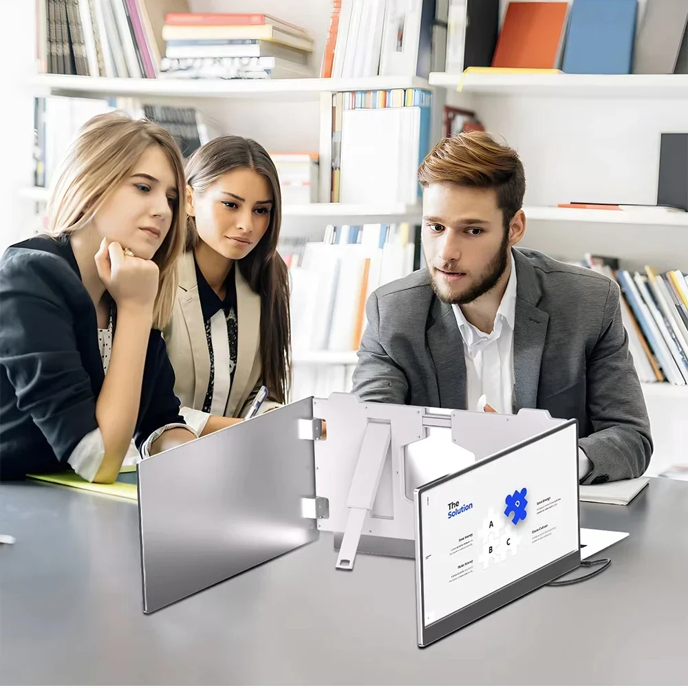 Portable Triple Monitor Laptop Screen Extender With IPS FHD 1080P Display 15.6\
