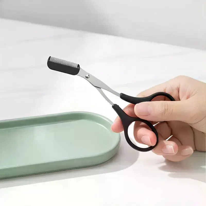 3-Piece Stainless Steel Eyebrow Grooming Kit for Women & Men – Includes Precision Scissors, Dual-End Eyebrow Comb & Trimmer Tool
