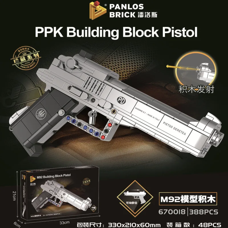 WW2 PPK strzelany budynek wojskowy Desrt Eagle seria wojskowa cegły pistolet Model pistoletu cegły klocki zabawki dla dziecka