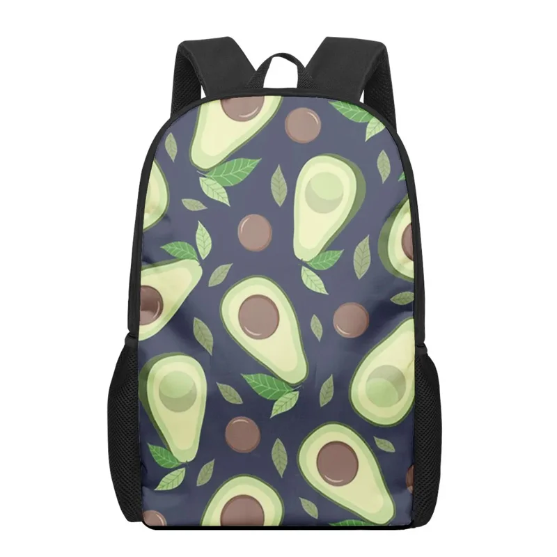 Cartoon Cute Avocado Print Boys Girls School Bag Students Book Bag Teenager Casual Storage Backpacks Woman Men Travel Rucksacks