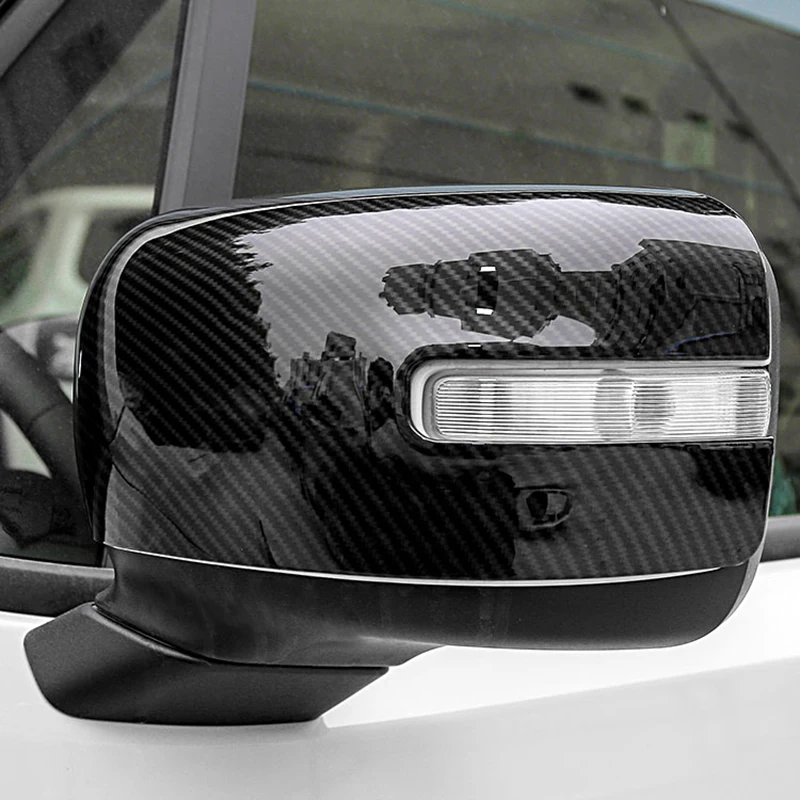 Carbon Fiber Color ABS Rearview Side Door Mirrors Cover Trim Exterior Parts For Jeep Renegade 2016 2017 2018