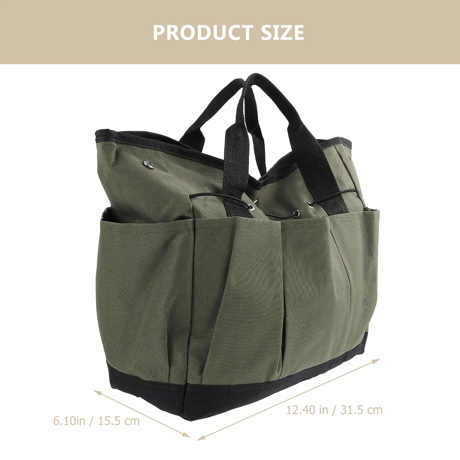 Garden Tool Bag Durable Oxford Fabric Large Capacity Multi-Compartment Organizer Tote Bag for Outdoor Storage Garden Tool Pouch