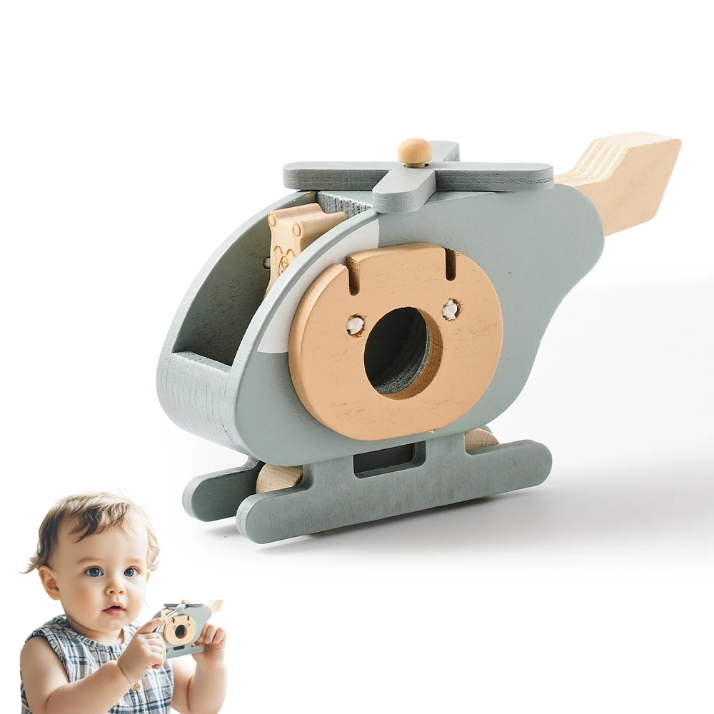 Montessori Baby Toys Kids Educational Games Wooden Aircraft Toys For 1 to 2 Years Childern Blue Plane Montessori Creative Game