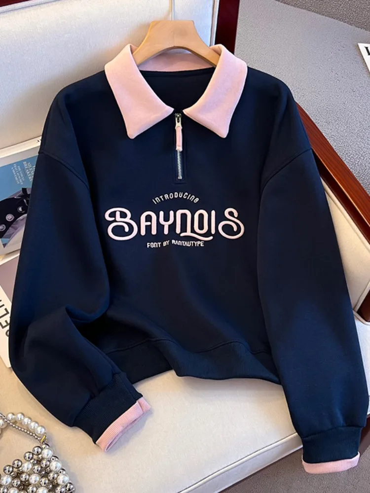 

Женская толстовка Color Block на молнии, осенняя, маленького размера, повседневная, в уличном стиле, из смесового хлопка